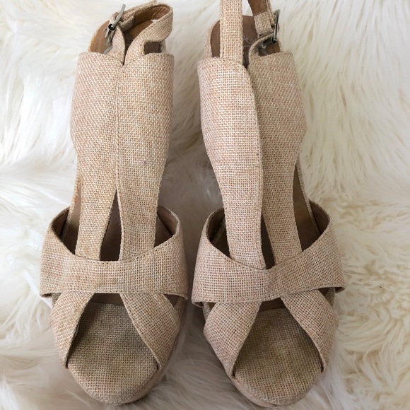 Jeffrey Campbell Nude Beige Wedge Textile Size 10 - Picture 2 of 6